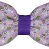 Purple bow tie with patriotic design pattern.