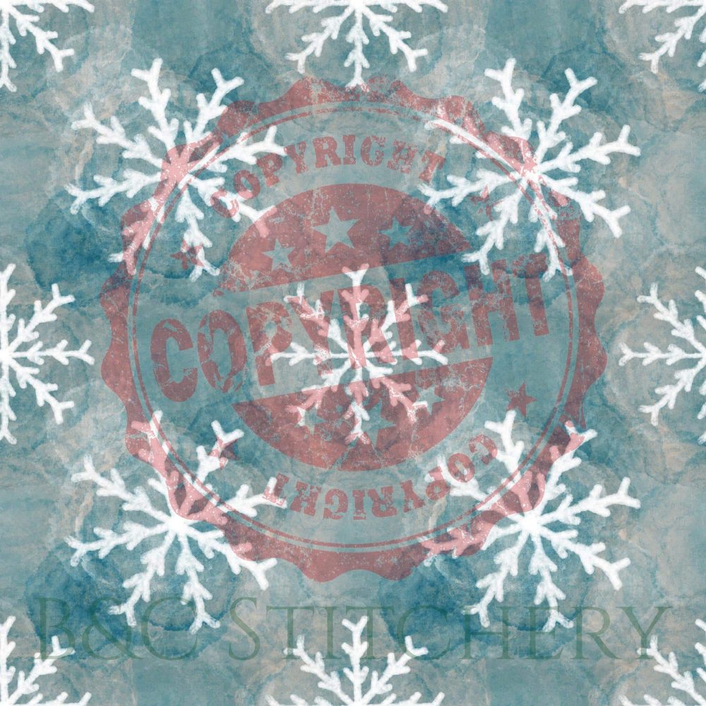 Snowflake pattern with copyright watermark overlay