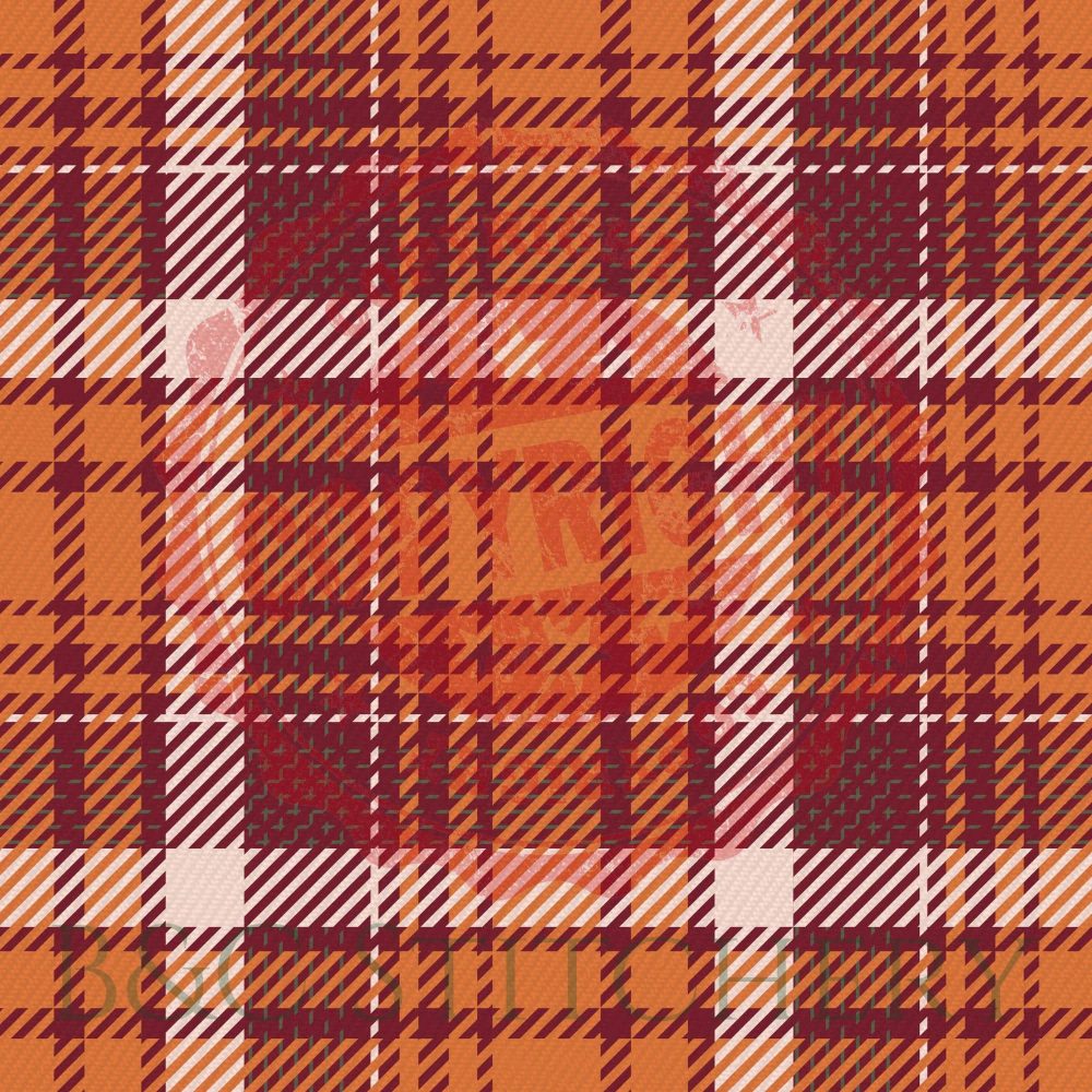 Orange and red plaid pattern background