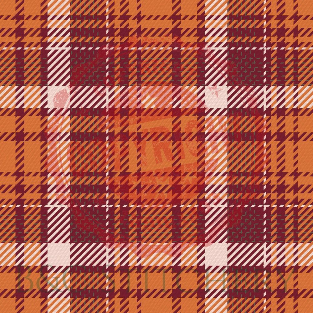 Orange and red plaid pattern design