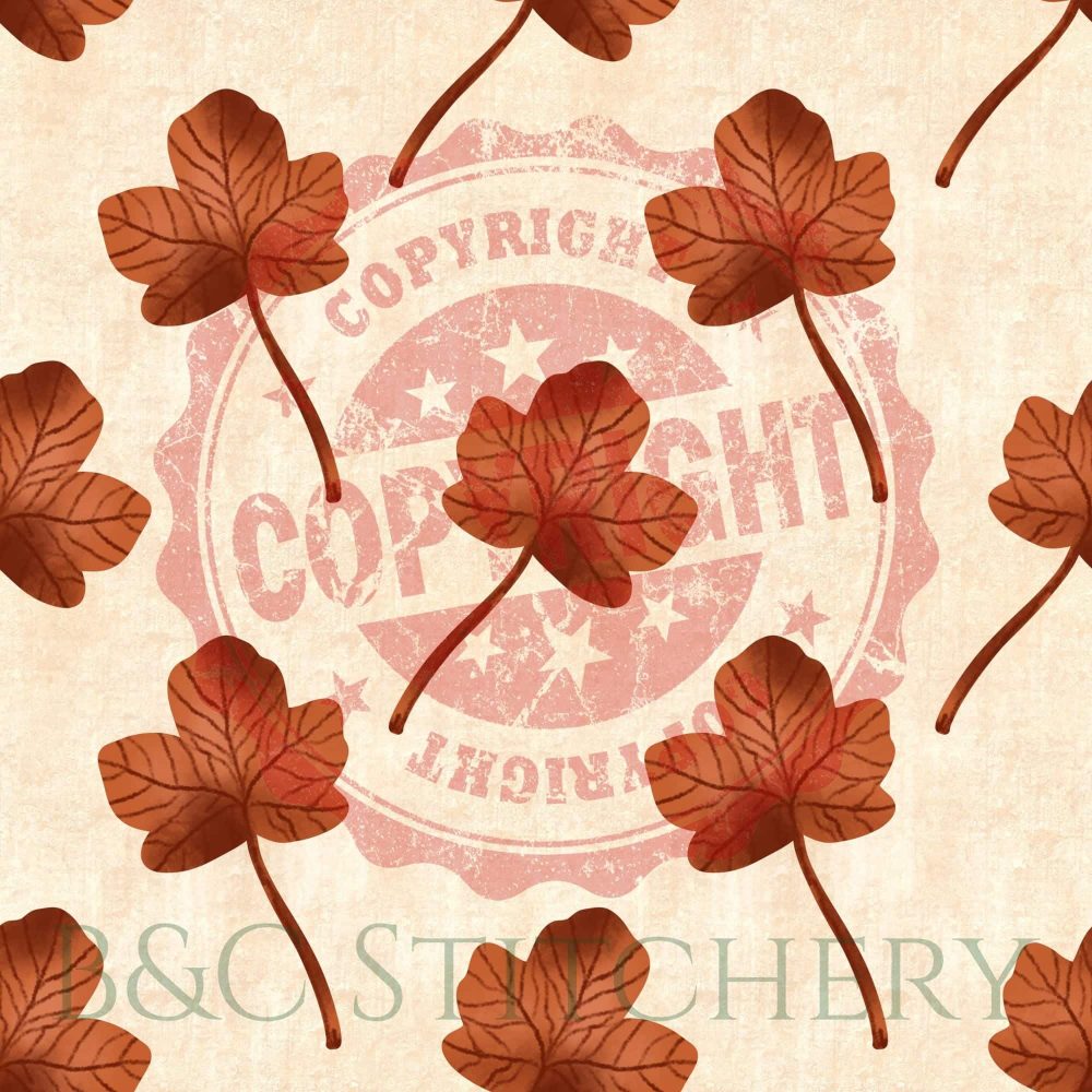 Autumn leaves pattern with copyright watermark