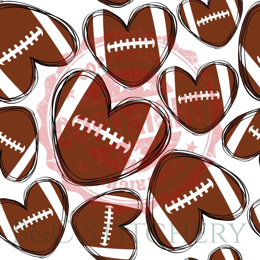 Heart-shaped football pattern design